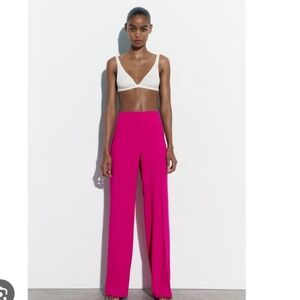 Zara Highwaist Fushia Pink Women's Wide Legged Trouser Pants